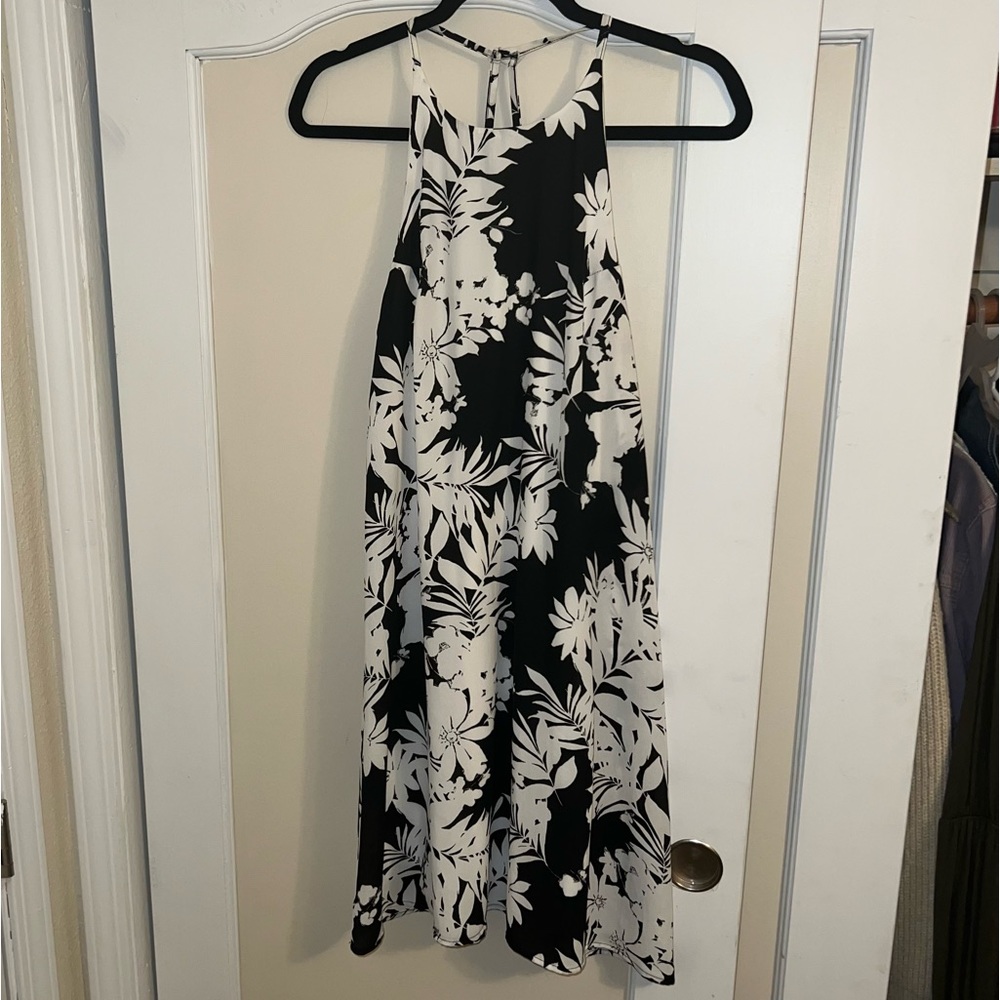 The Impeccable Pig Hawaiian Print High-neck Halter Style Mini Dress Size: Small